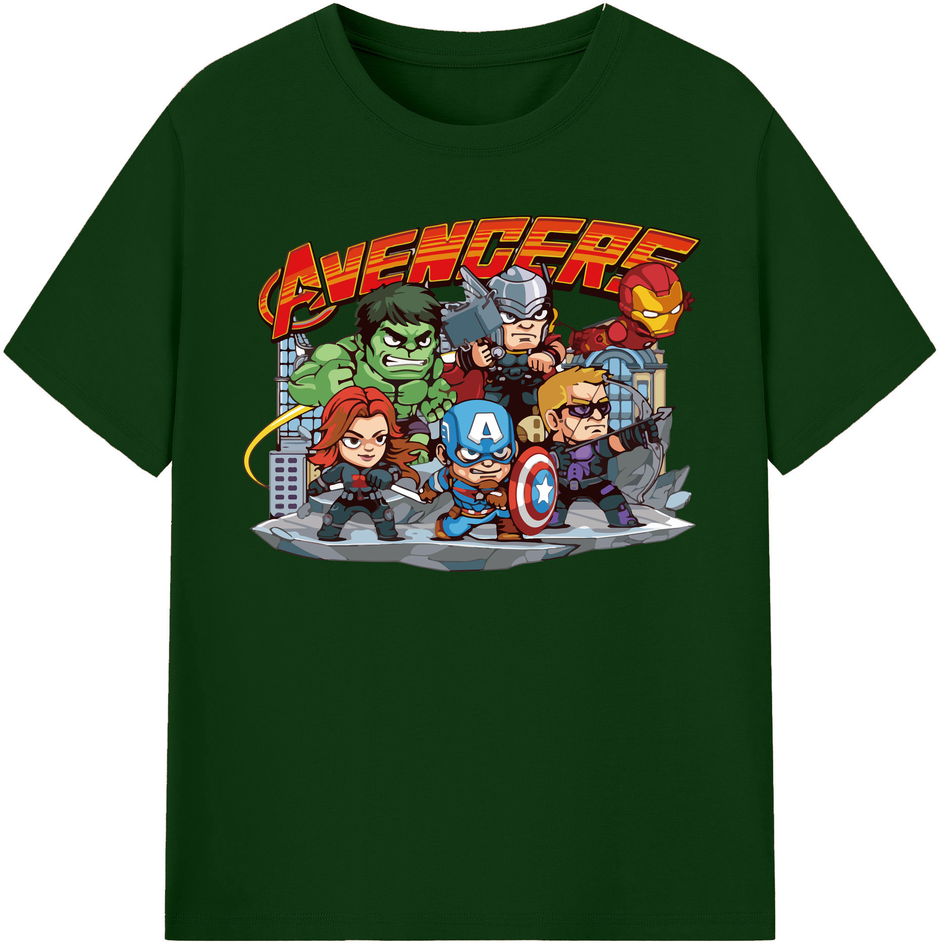 （画像用） アベンジャーズ The Avengers 綿100％半袖Tシャツ（フロントプリント）